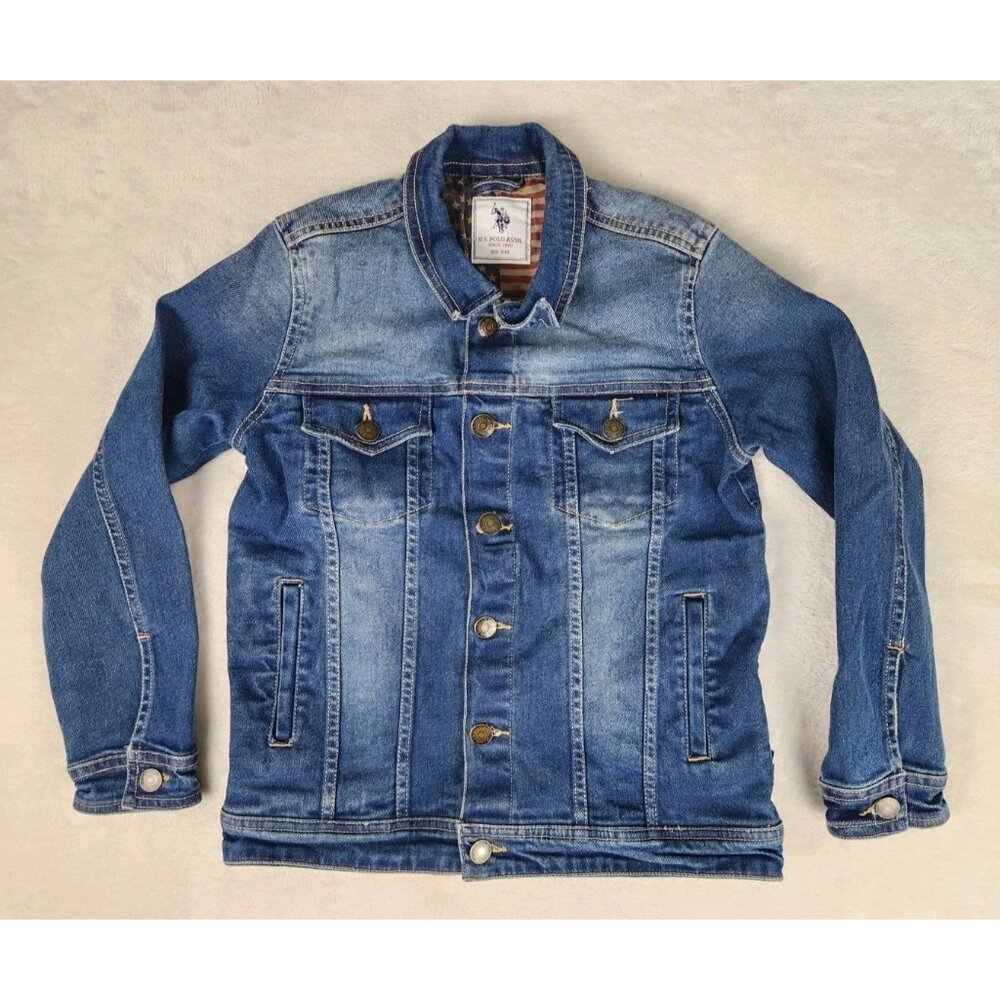 U.S Polo‎ Assn. Trucker Denim Jean Jacket Youth Size ES 8-9 Year American